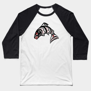 Northwest Pacific coast Haida art Salmon Baseball T-Shirt